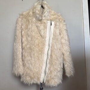 H&M Faux fur moto style coat